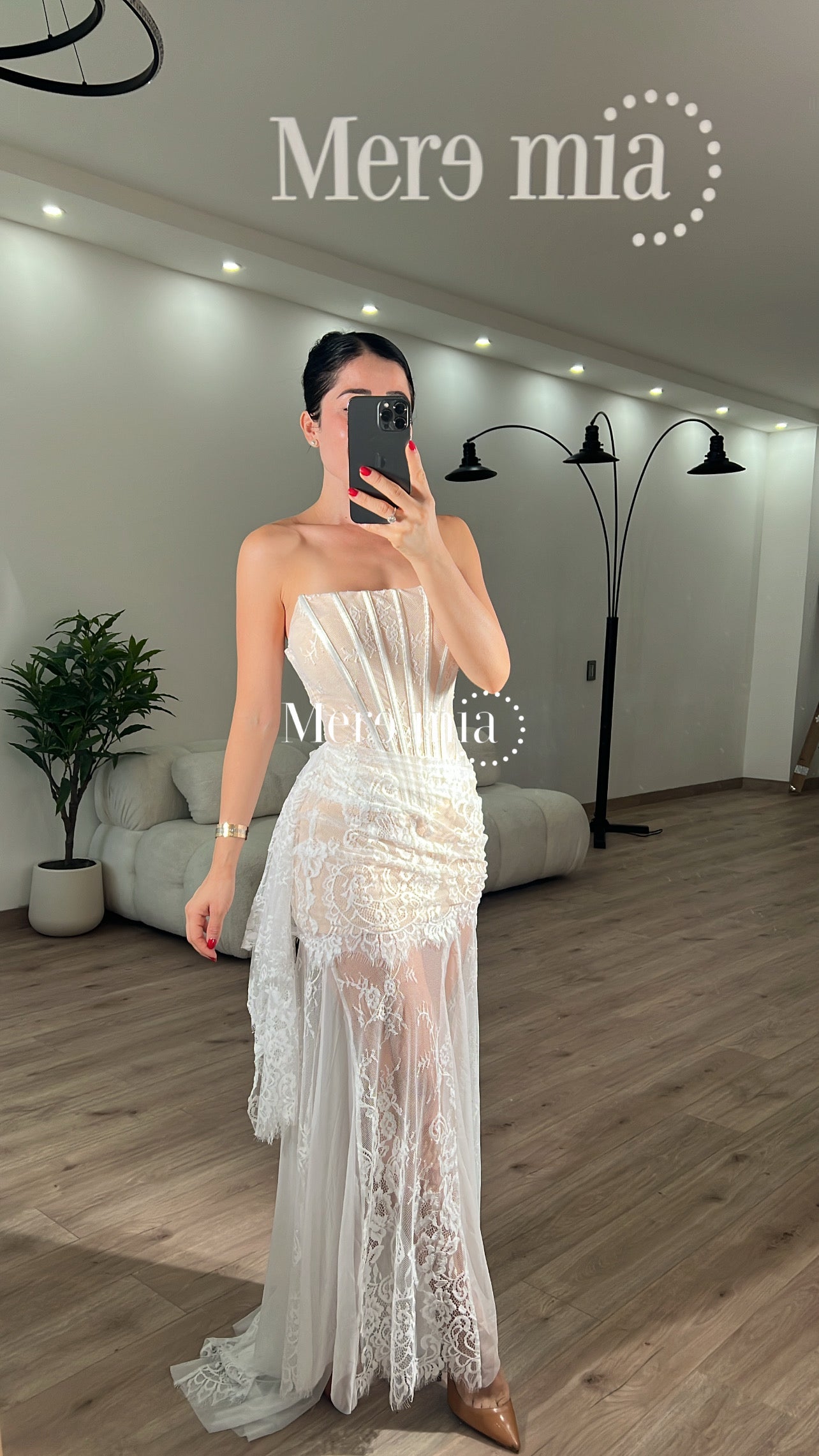 Vestido encaje largo