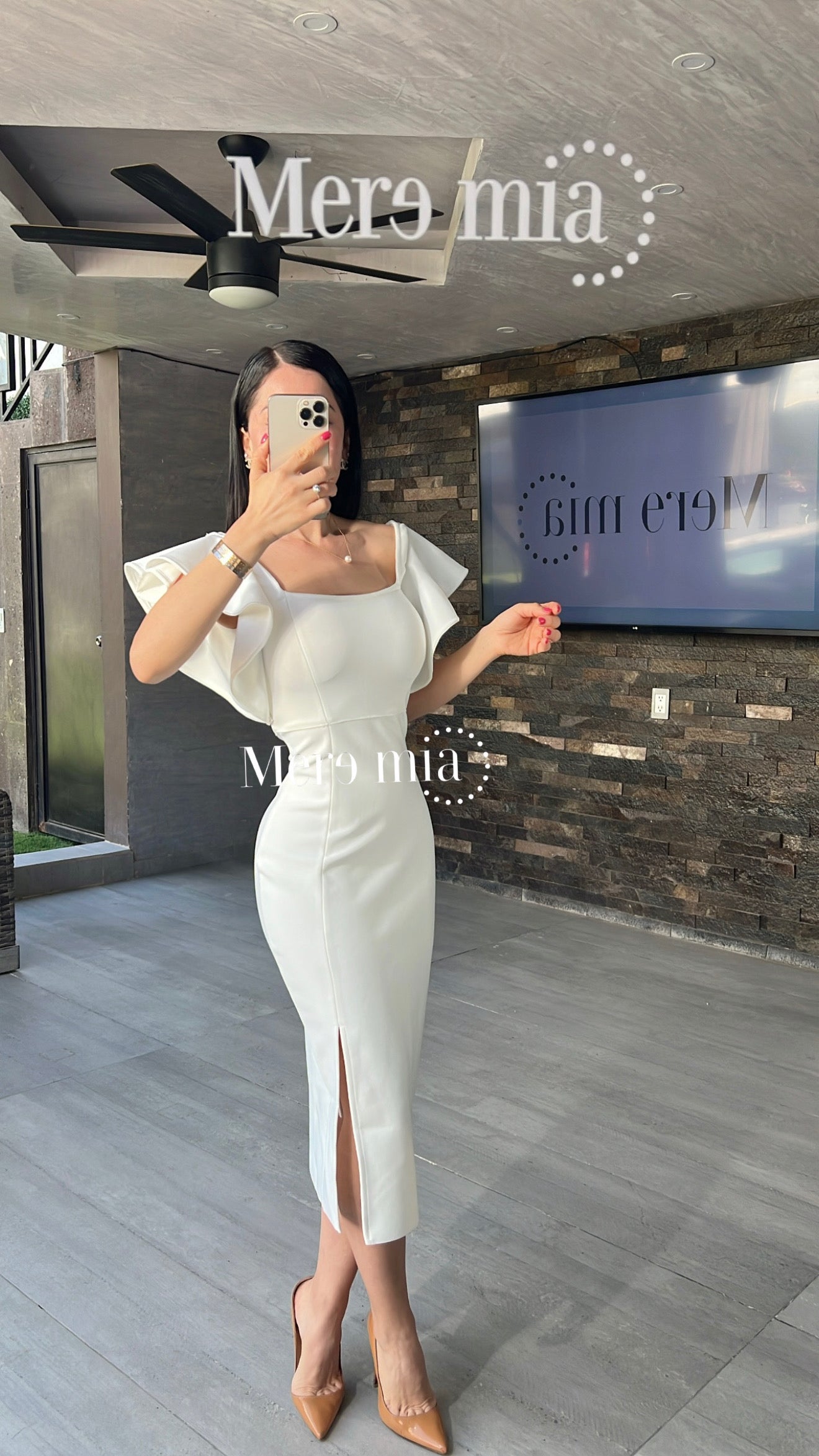 Vestido blanco mangas ol