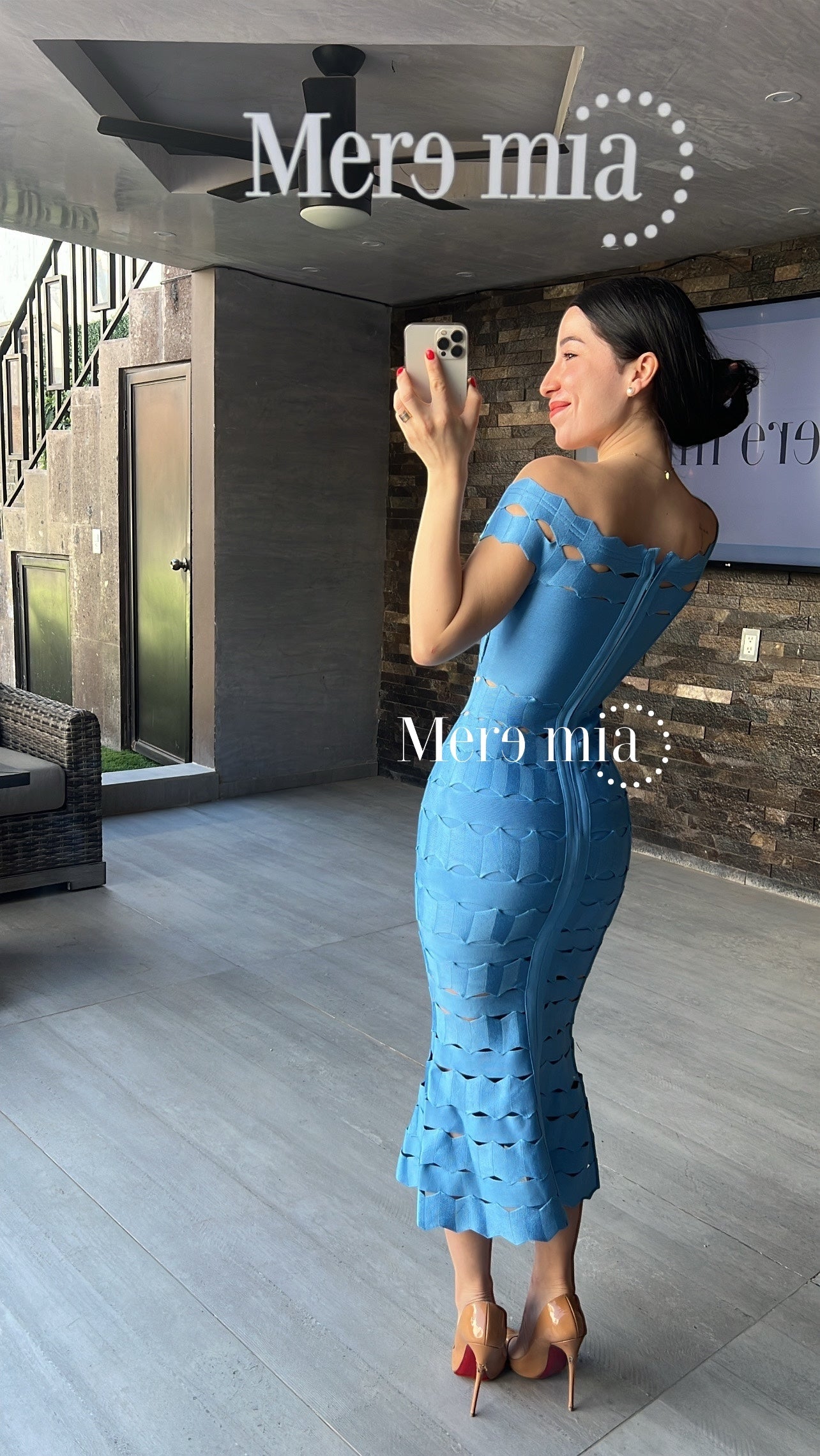 Vestido bug ruff hombros